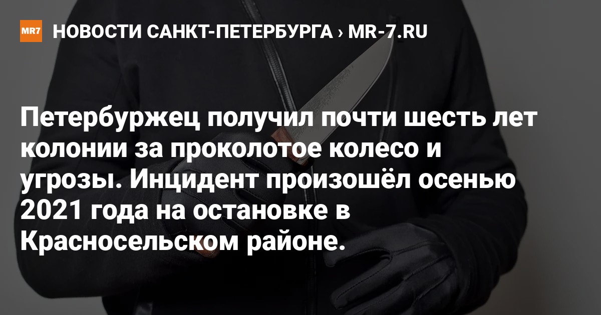 Петербуржец получил почти шесть лет колонии за проколотое колесо и ...