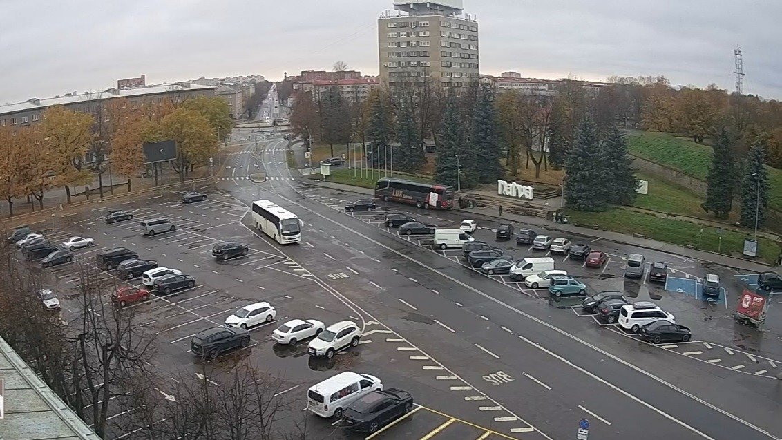Скриншот с камер видеонаблюдения на КПП в Нарве