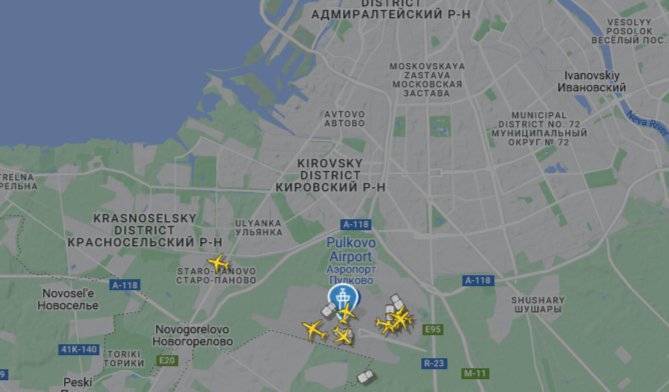 Скриншот: flightradar24.com