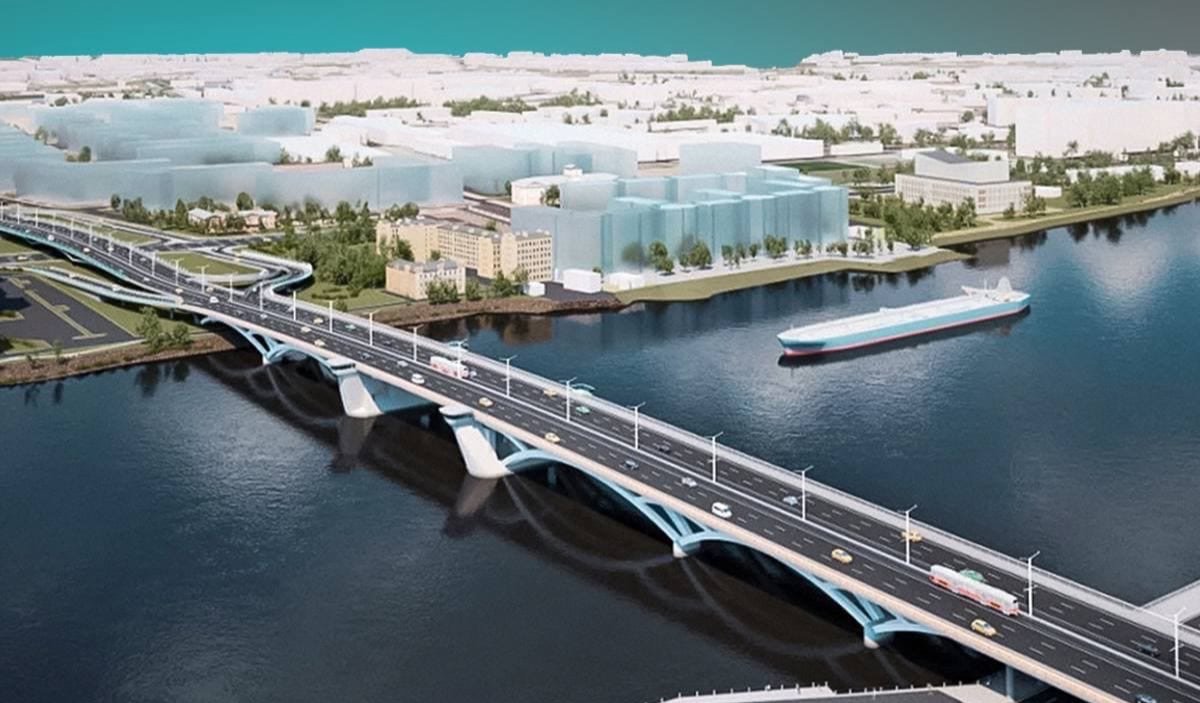 Проект Большого Смоленского моста. Фото: Комитет по развитию транспортной инфраструктуры Санкт-Петербурга