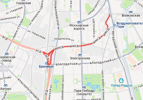 Схема: Магистрали северной столицы