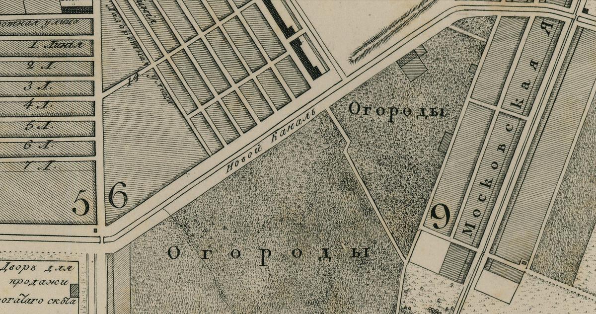 Новый канал на плане Савинкова 1820 года. Источник: «Это место»