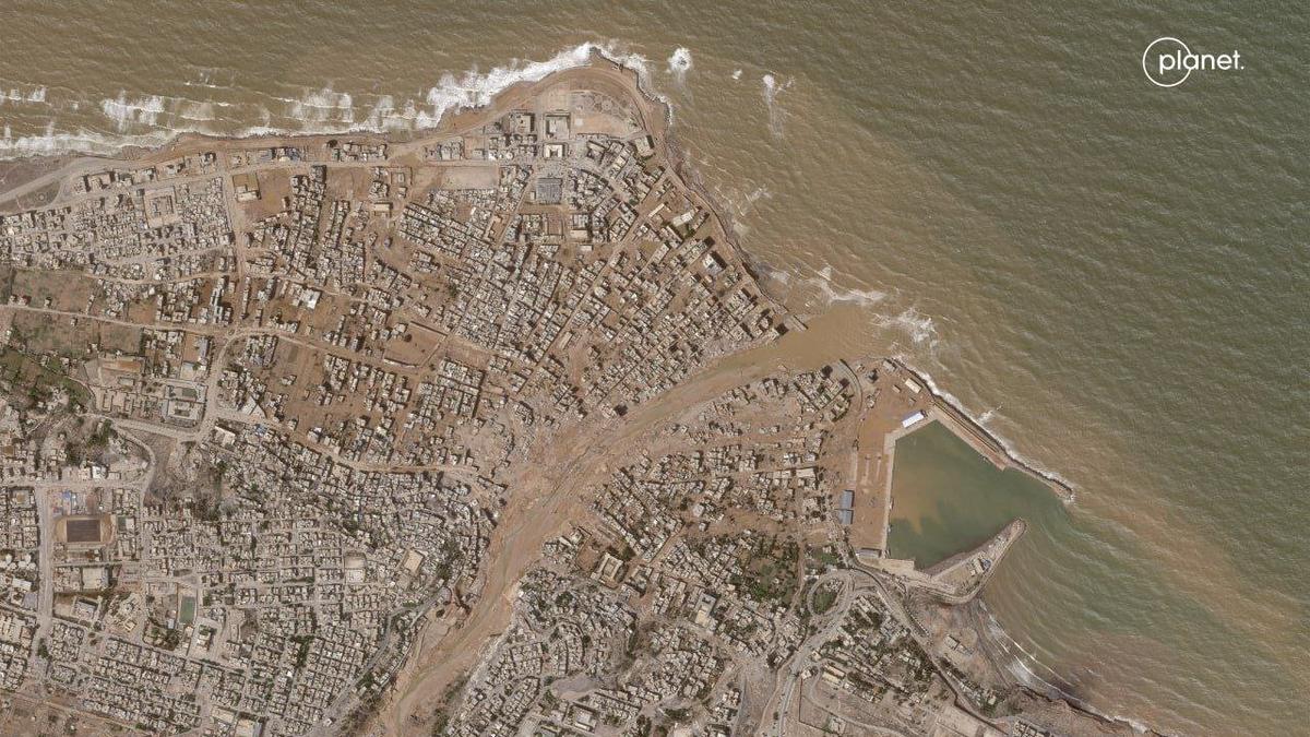 Спутниковый снимок Ливии после наводнения 
 Фото:  planet.com
