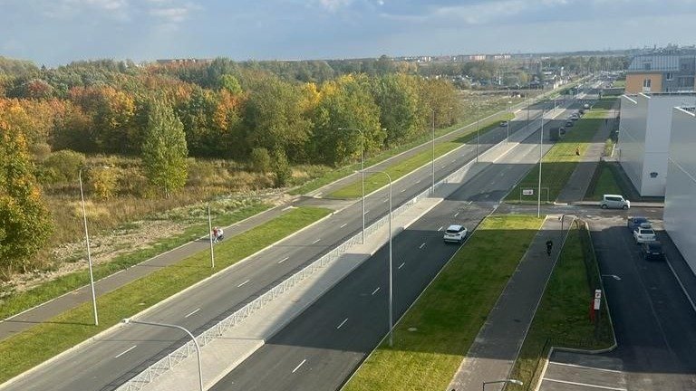 На юге Петербурга открыли для движения автомобилей километровую улицу Струве