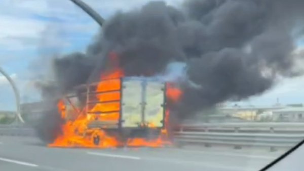 Грузовик загорелся на ЗСД в Петербурге