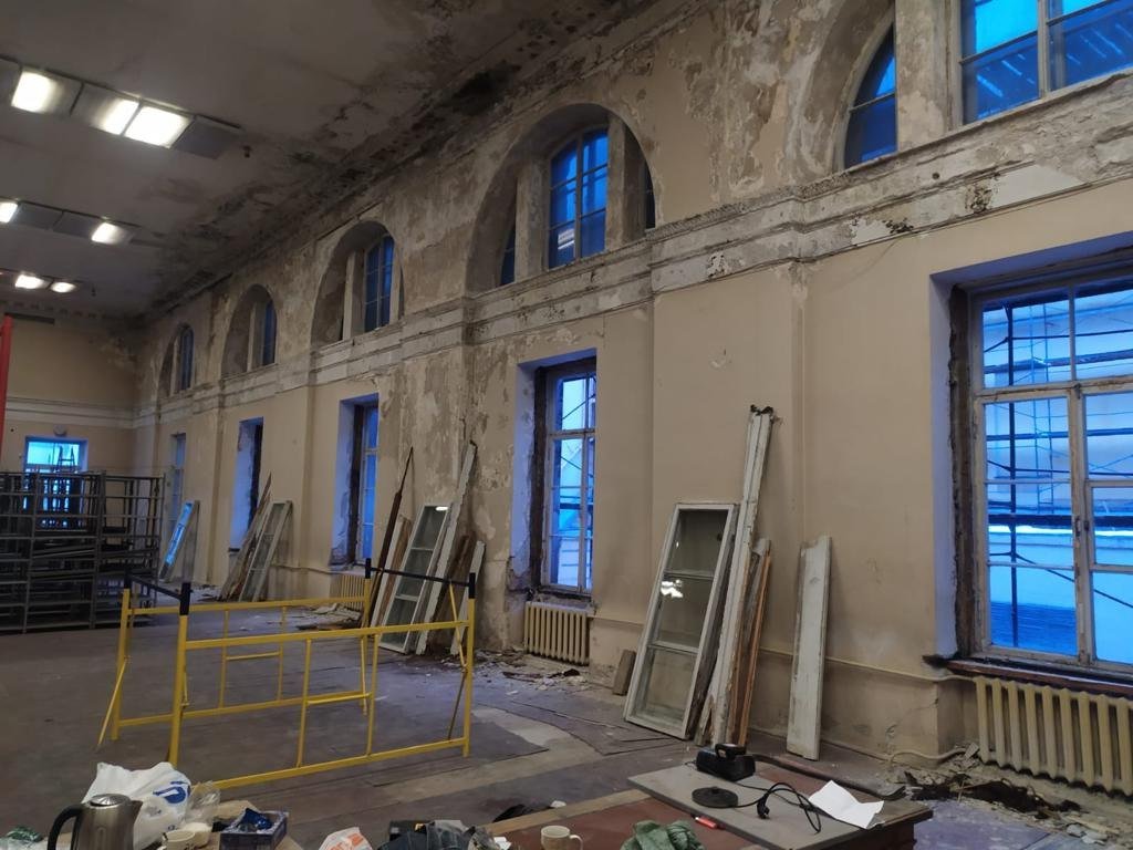 Состояние архива библиотеки во время ремонта. Фото: сотрудник РНБ