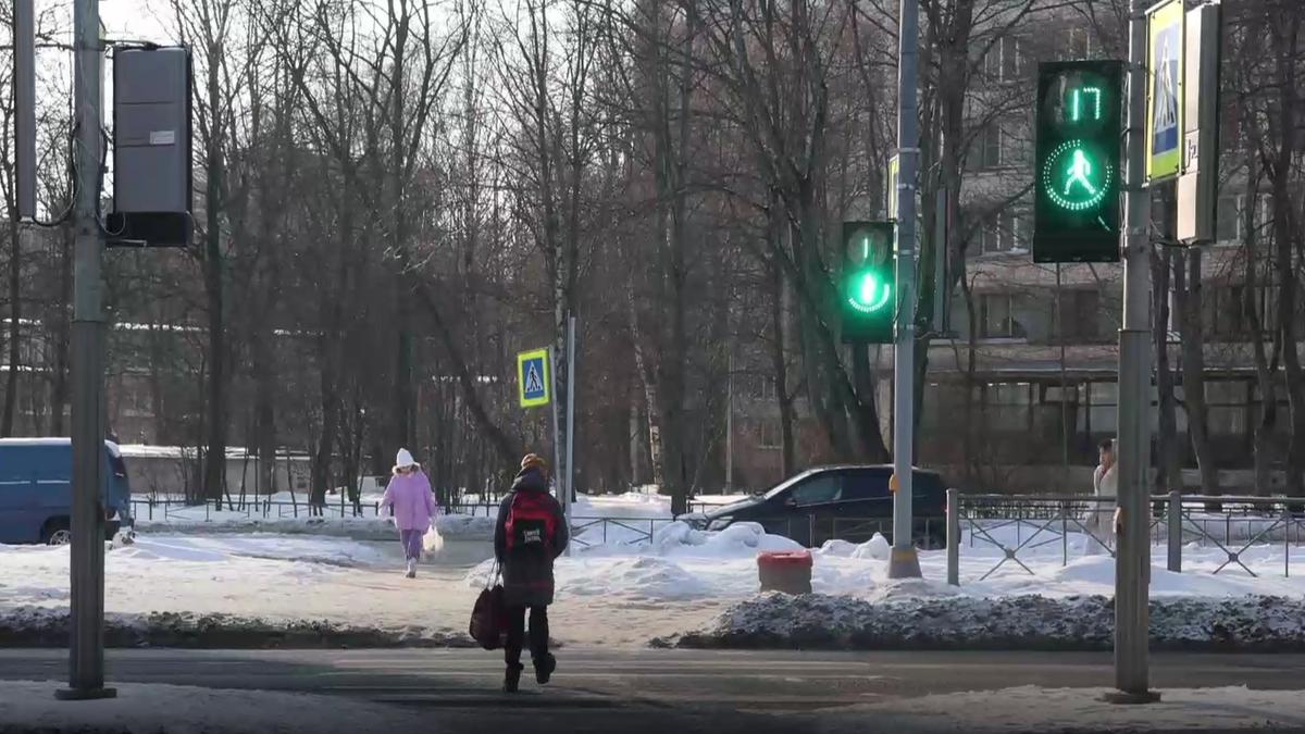 Светофор с Face ID установили на проспекте Тореза