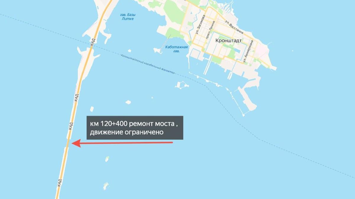 Ремонт на дамбе Петербурга ограничит движение по КАД на месяц