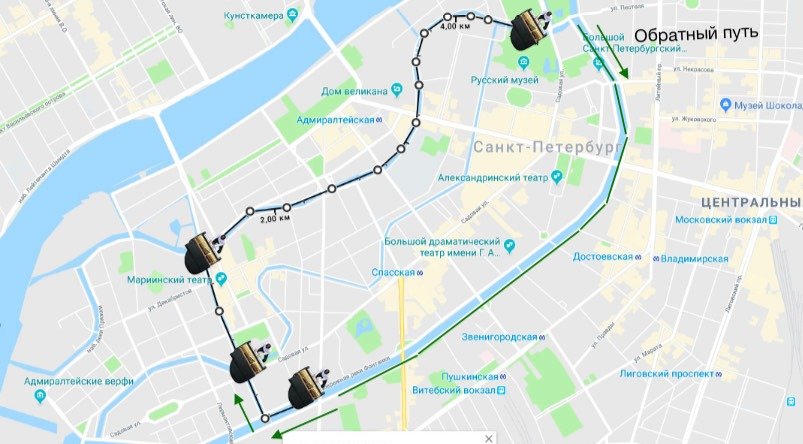 Маршрут плавучего рояля. Схема предоставлена организаторами