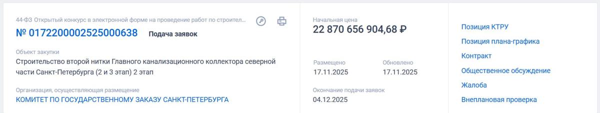 Скриншот: госзакупки