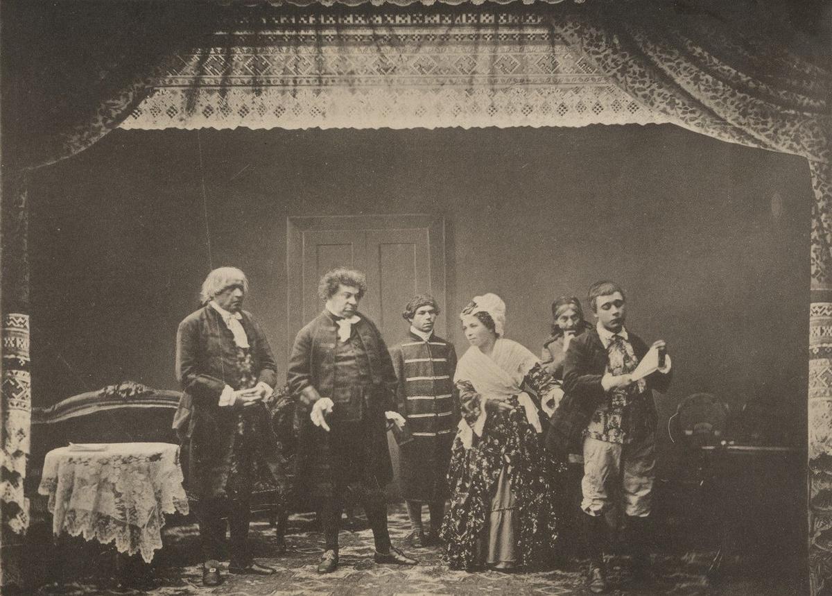 М. Панов, сцена из спектакля «Недоросль», 1886 год.