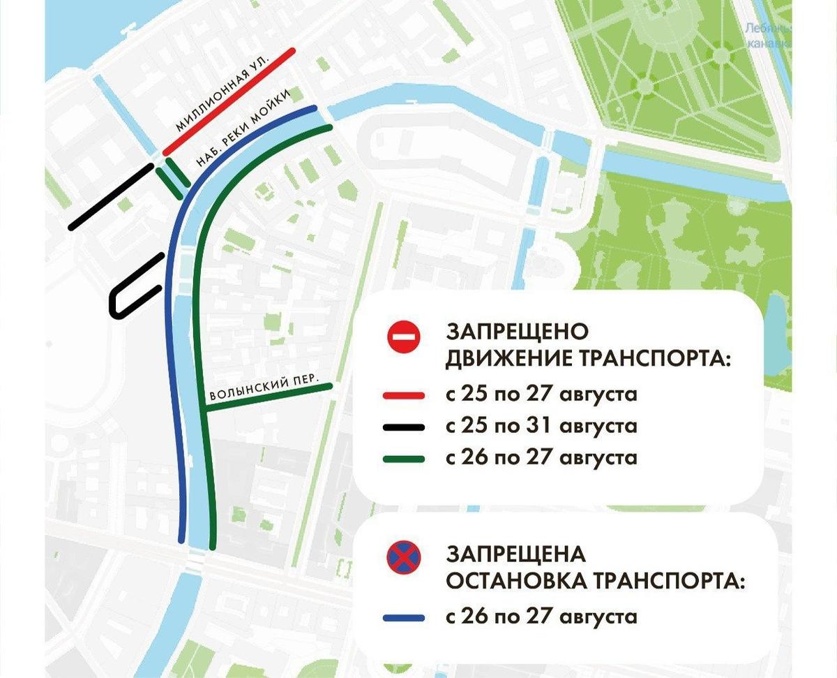 Карта:  пресс-служба комитета по транспорту Петербурга