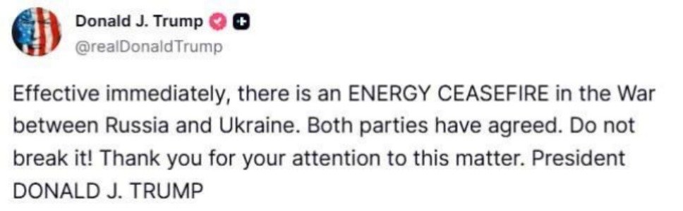 Скриншот из соцсети Truth