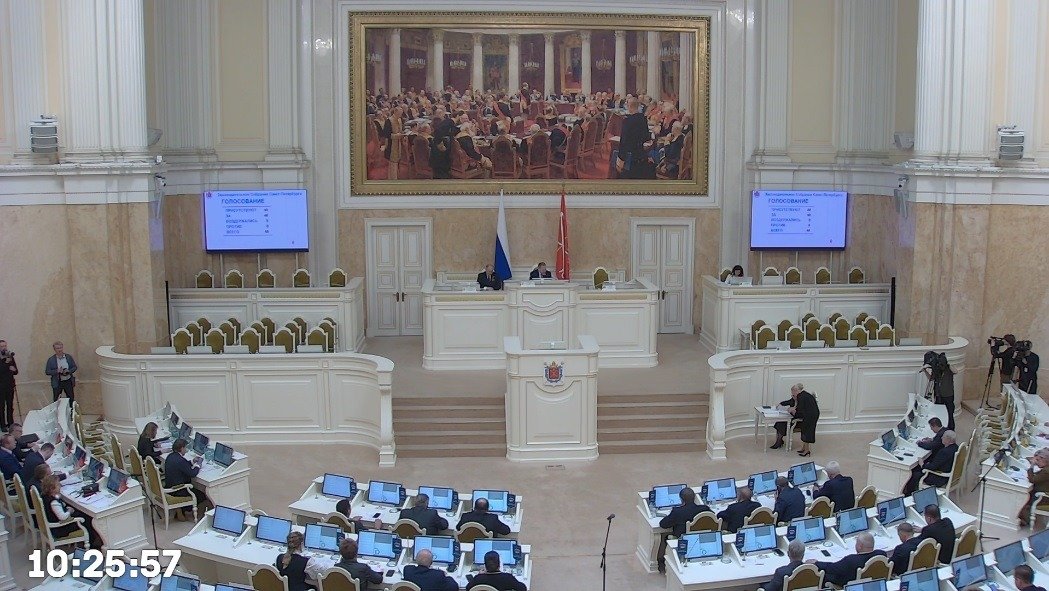 Скриншот трансляции заседания ЗакСа