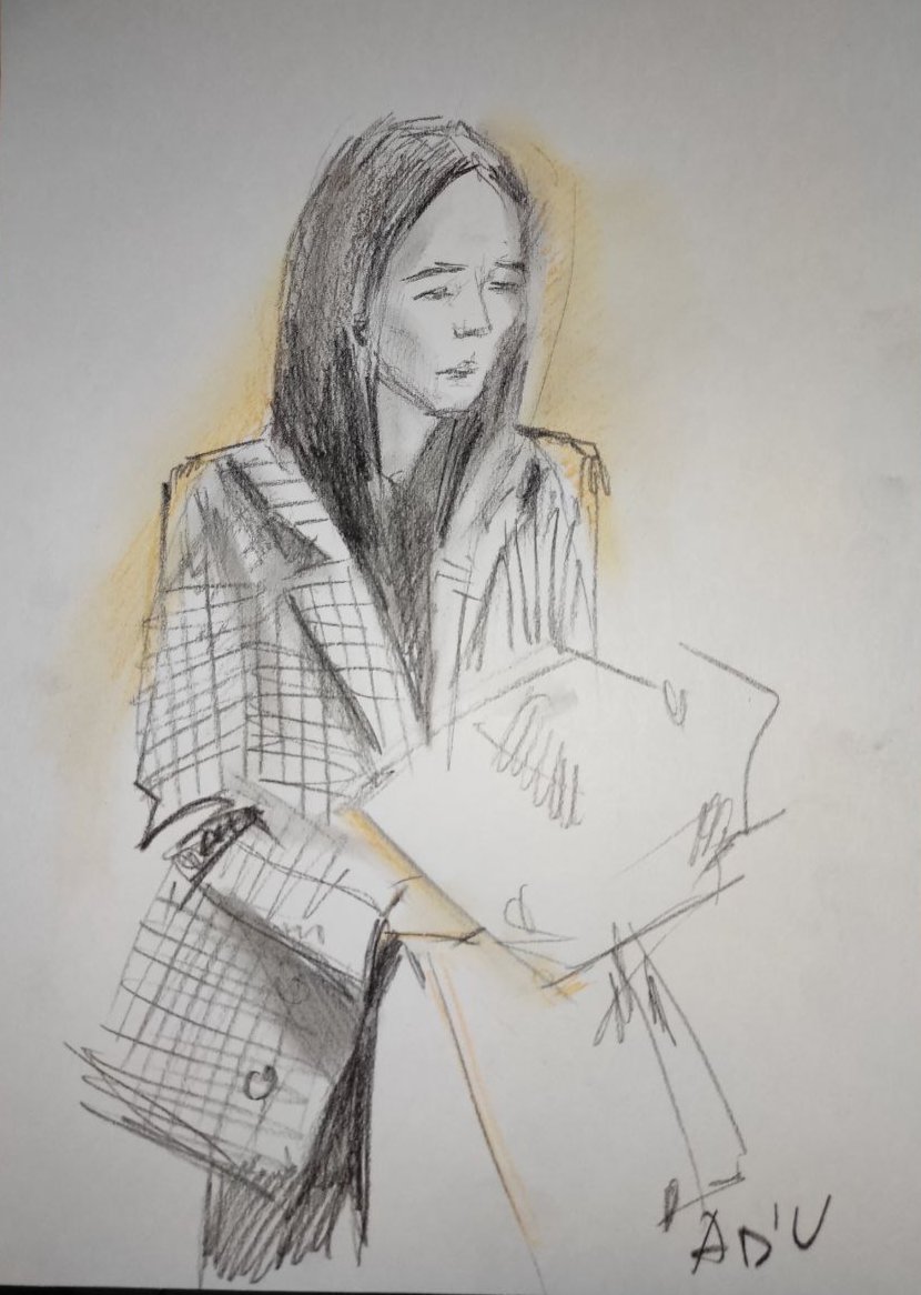Набросок-портрет адвоката Марии Зыряновой. Фото: Динар Идрисов.