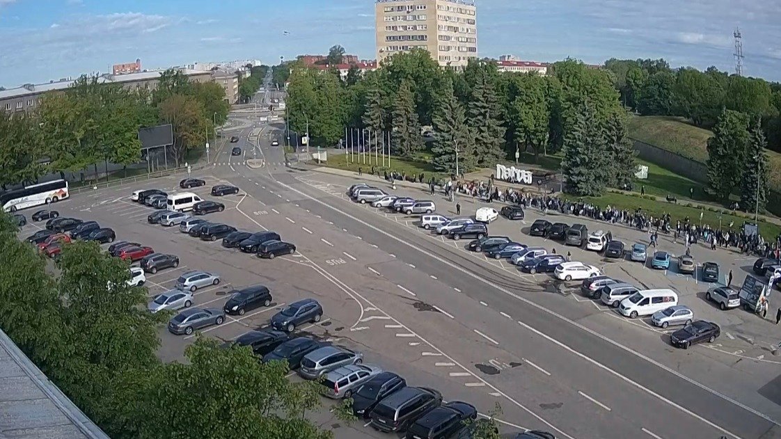 Скриншот с веб-камер на КПП в Нарве