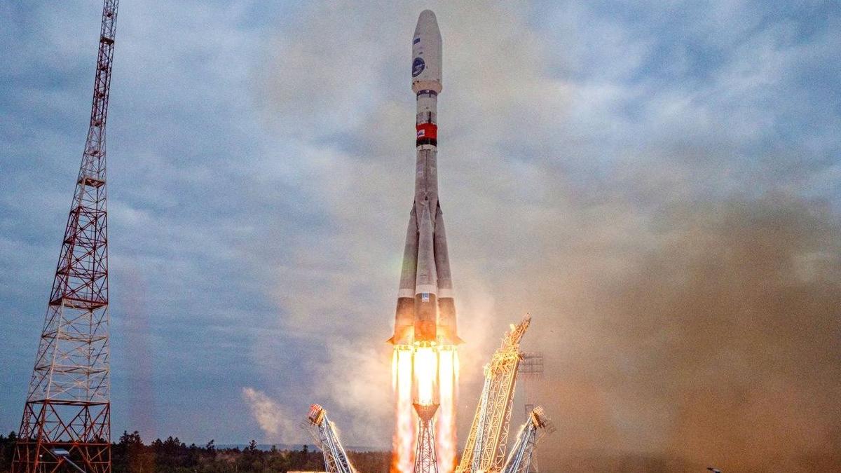 Запуск ракеты «Союз-2.1б» с автоматической станцией «Луна-25». Фото:  Роскосмос
