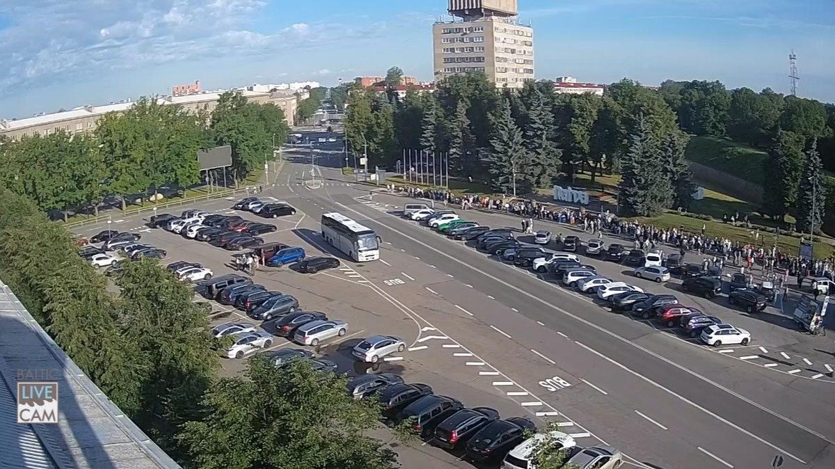 Скриншот с веб-камер на КПП в Нарве