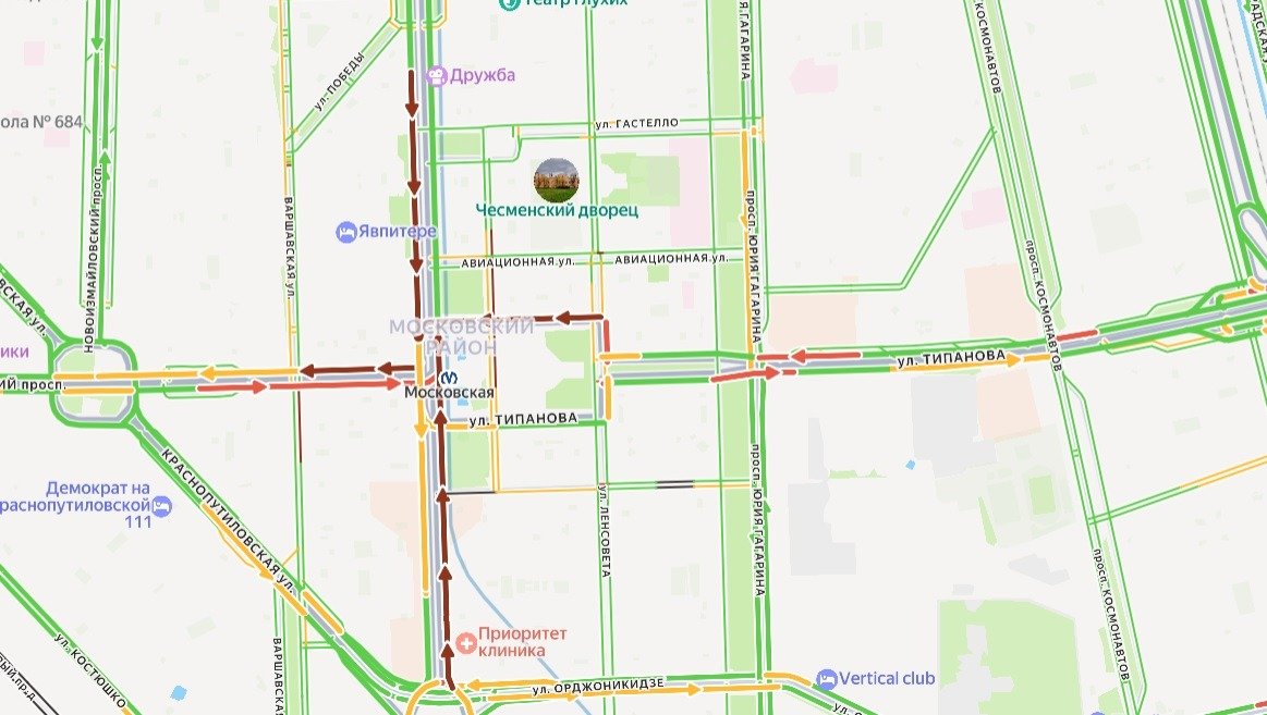 Схема: «Яндекс.Пробки»