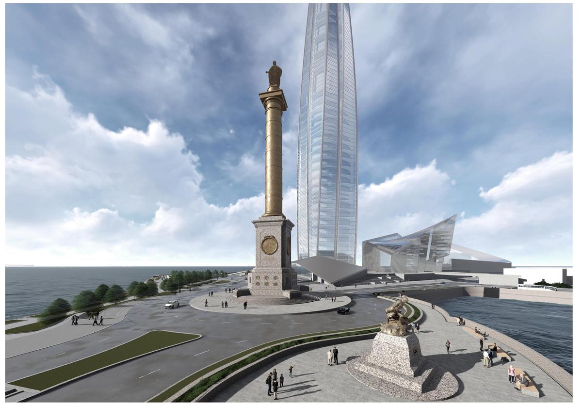 Пётр на столпе и Пётр у подножия. Из проектной документации.