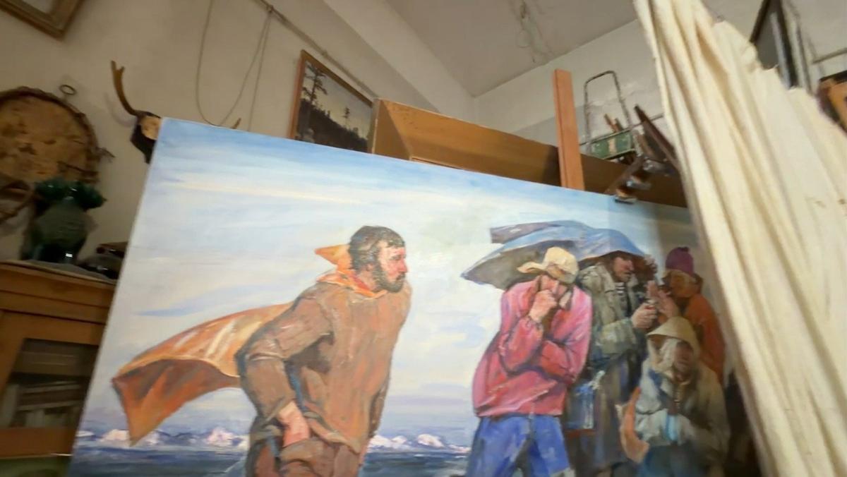 Картина художника в его мастерской. Фото: Валерия Шимаковская / MR7