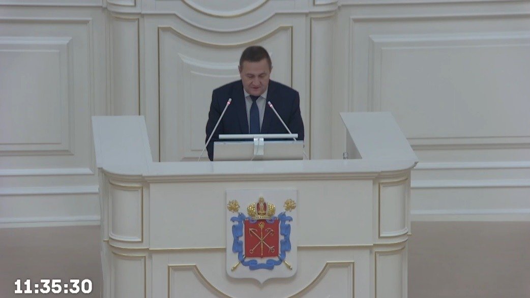 Скриншот трансляции заседания ЗакСа