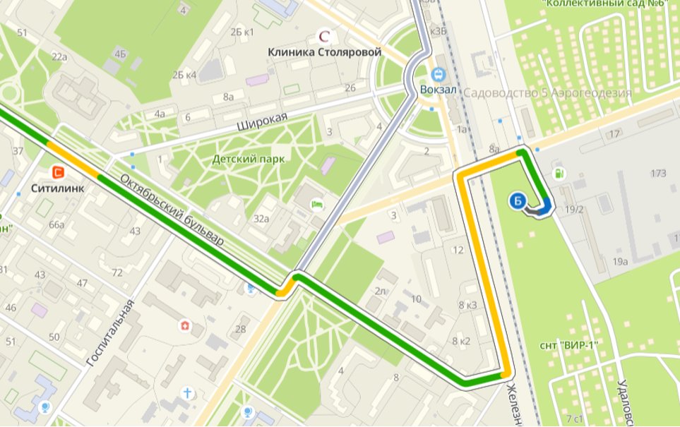 Автомобильный маршрут к "перехвату" со стороны Пушкина. Скриншот 2gis.ru