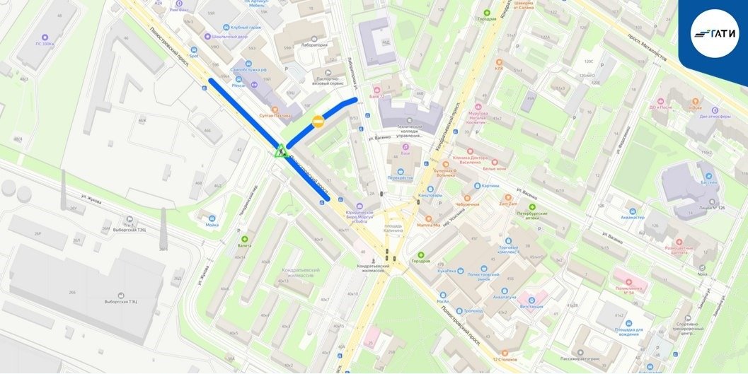 Схема: ГАТИ Петербурга