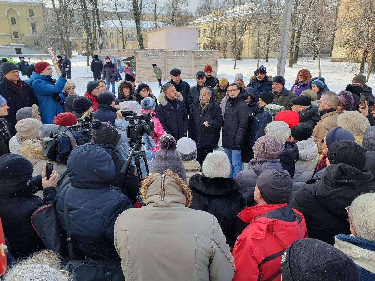 Встреча за сохранение Нарвской заставы 11 февраля. Фото: Борис Вишневский в Telegram