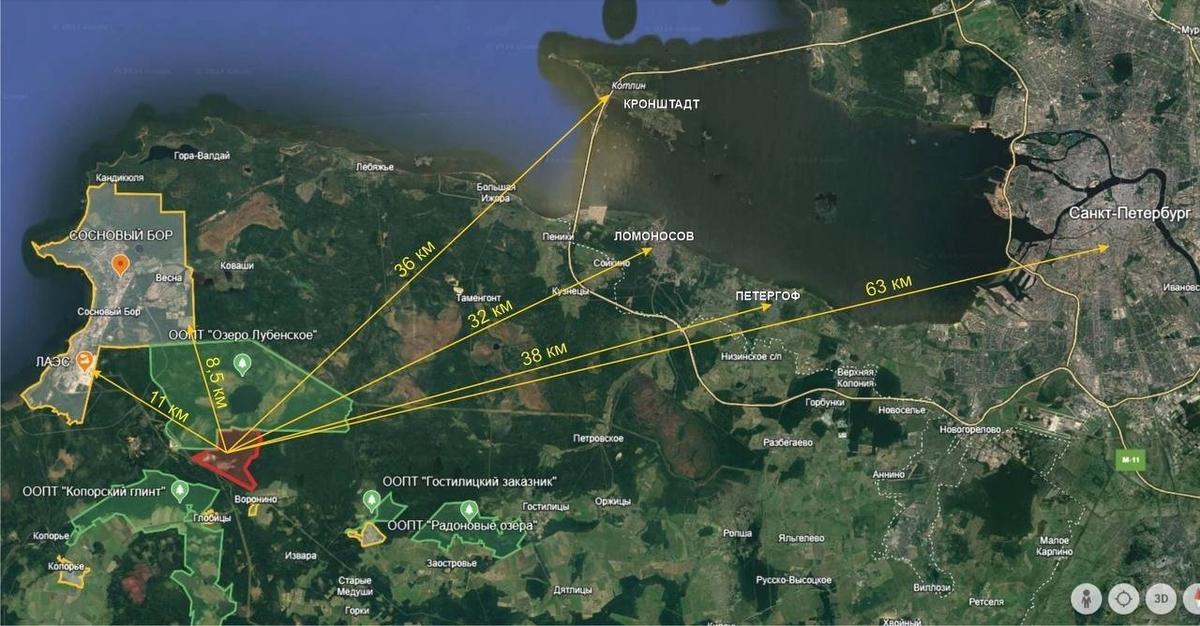 Карта локации проектируемого завода. Карта составлена активистами общественного движения «Стоп РУСАЛ»