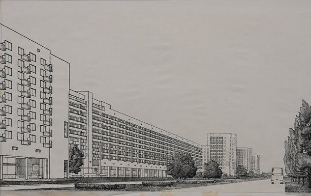 Проект застройки проспекта Непокорённых. Изображение: предоставлено Музеем истории Санкт-Петербурга