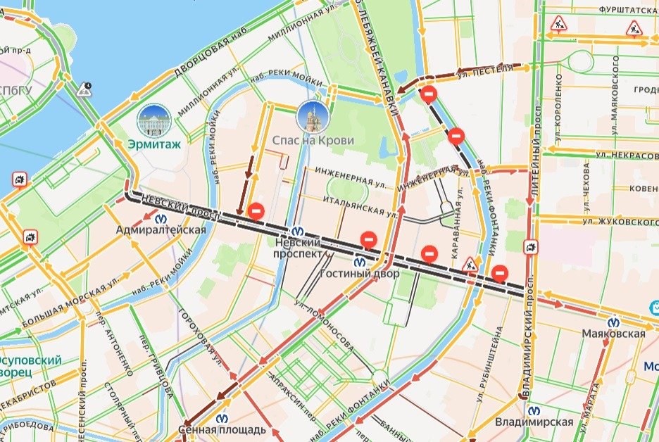 Скриншот: карта «Яндекс Пробок»