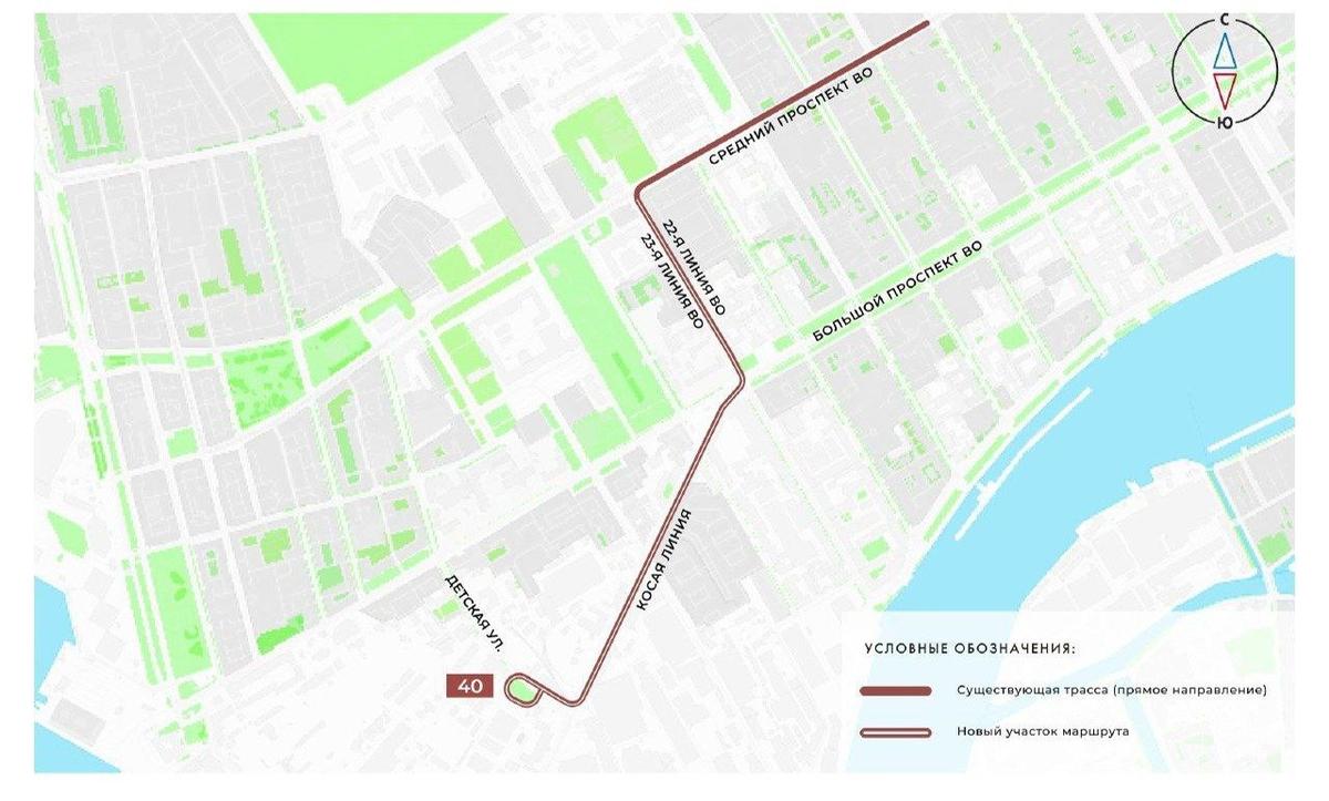 Схема трамвайного маршрута №40: комитет по транспорт у