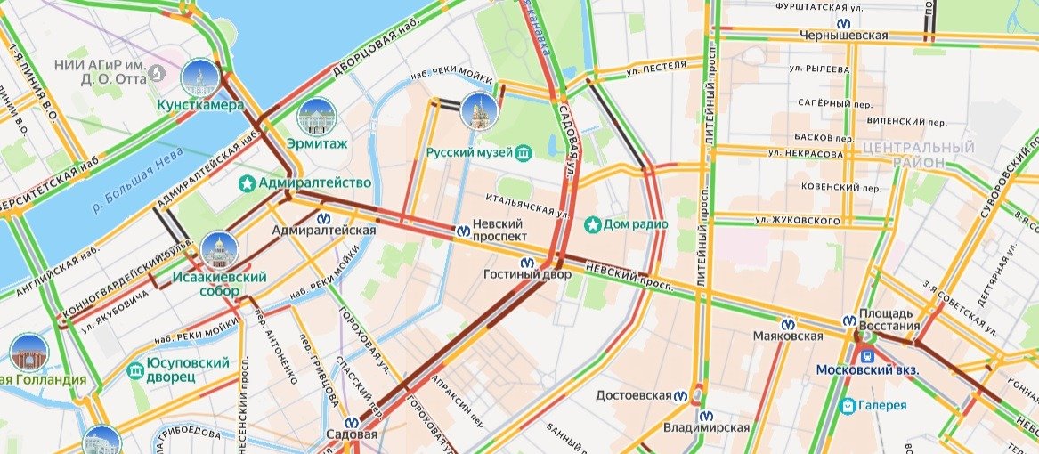 Схема: «Яндекс.Пробки»