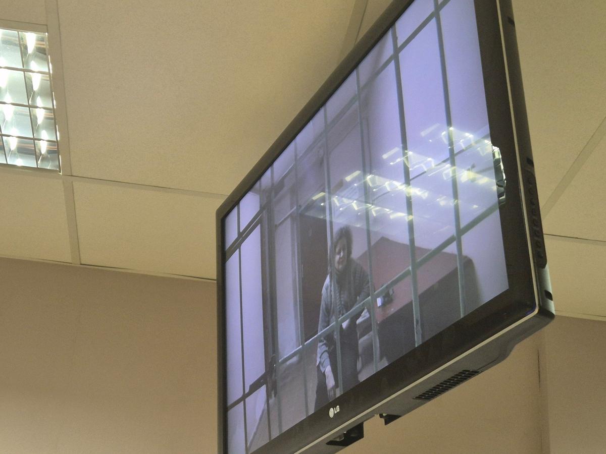 Анна Александрова присутствовала на заседании по видеосвязи из СИЗО-5. Фото: Виктория Арефьева / MR7