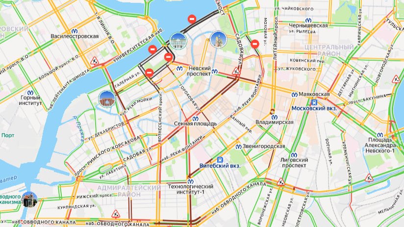 Схема: «Яндекс.Пробки»