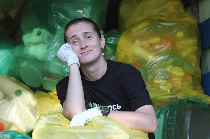 Софья Климова после погрузки на акции «РазДельного Сбора». Фото предоставлено героиней