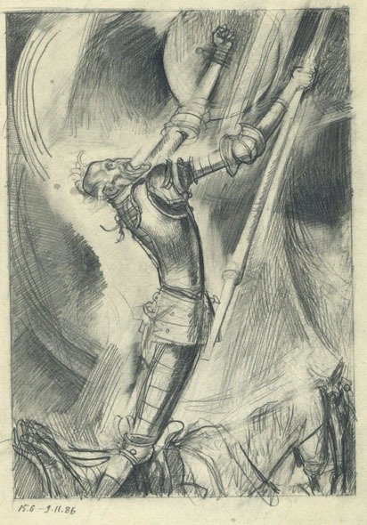 Илья Богдеско. «Битва с мельницами», 1988 год. Частная коллекция.