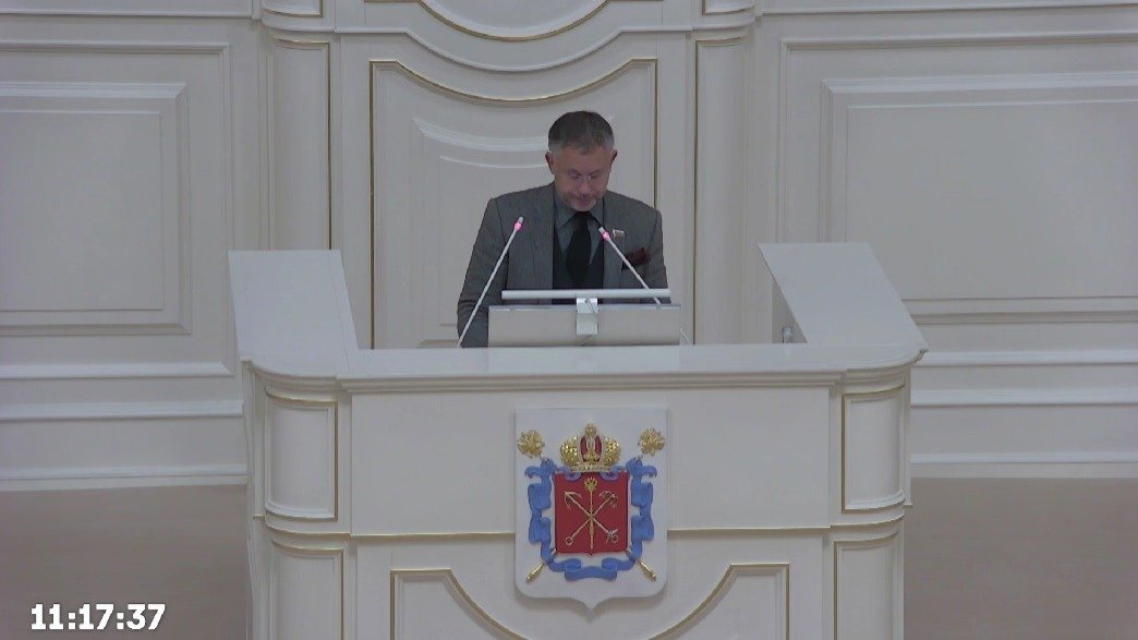 Скриншот трансляции заседания ЗакСа