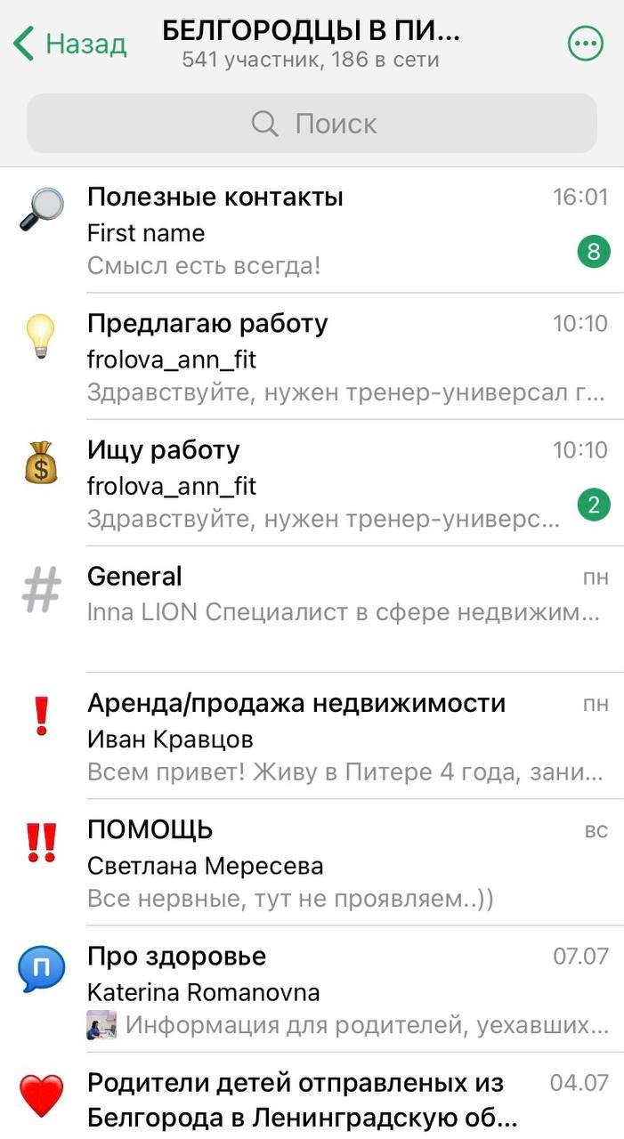 Группа «Белгородцы в Питере»