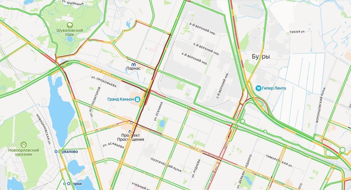 Схема: «Яндекс.Пробки»