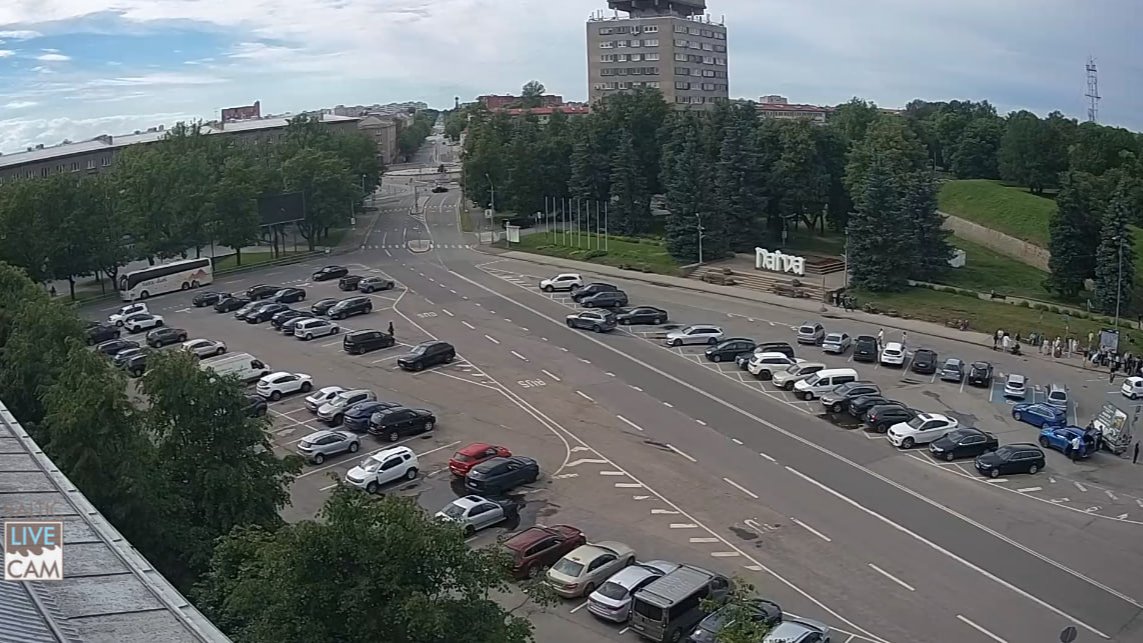 Скриншот с веб-камер на КПП в Нарве