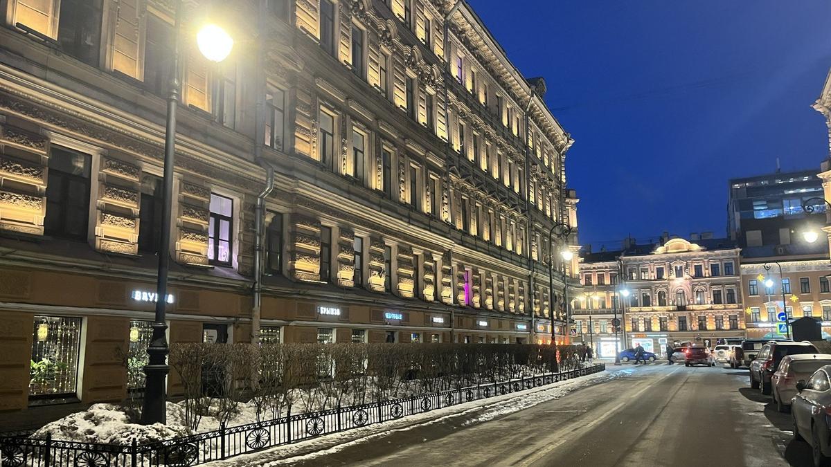 На улице Пушкина в центре Петербурга обновили освещение | 13.02.2024 | Санкт -Петербург - БезФормата