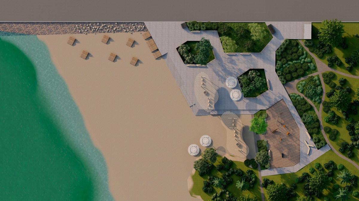 Скриншот: презентация концепции благоустройства пляжа