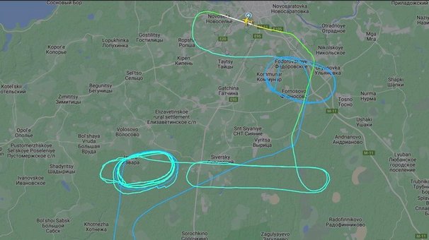 Скриншот с сервиса Flightradars24.com