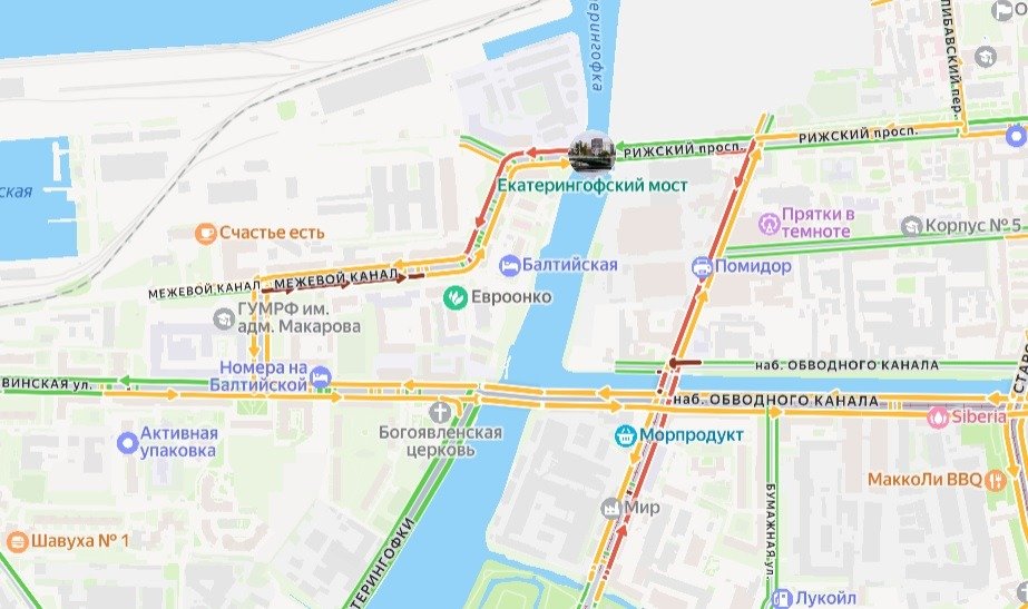 Схема: «Яндекс.Пробки»