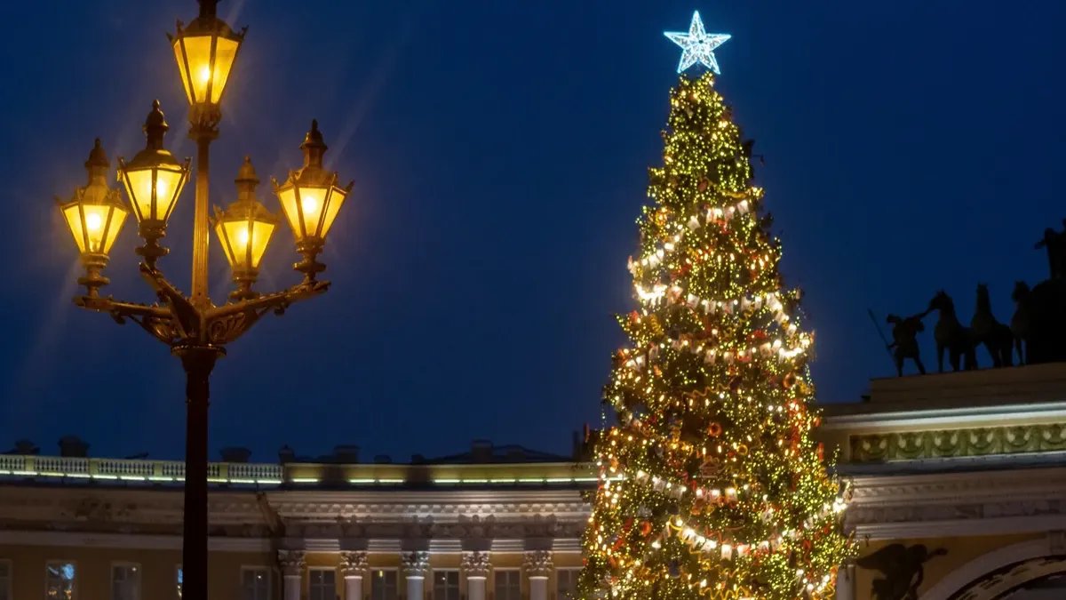 Елка на Дворцовой площади в 2021 году. Фото: Олег Золото / MR7