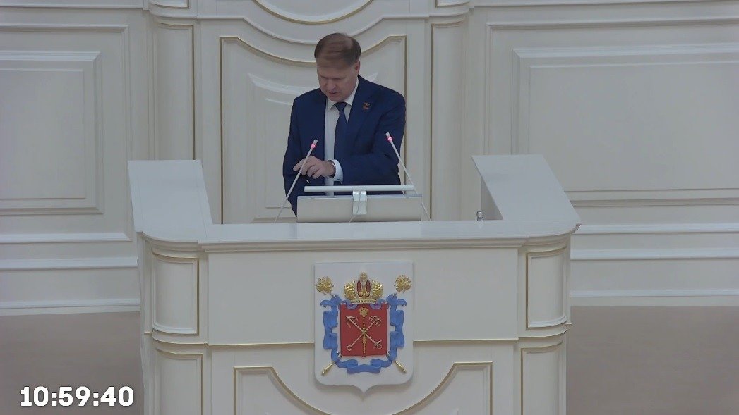 Скриншот трансляции заседания ЗакСа