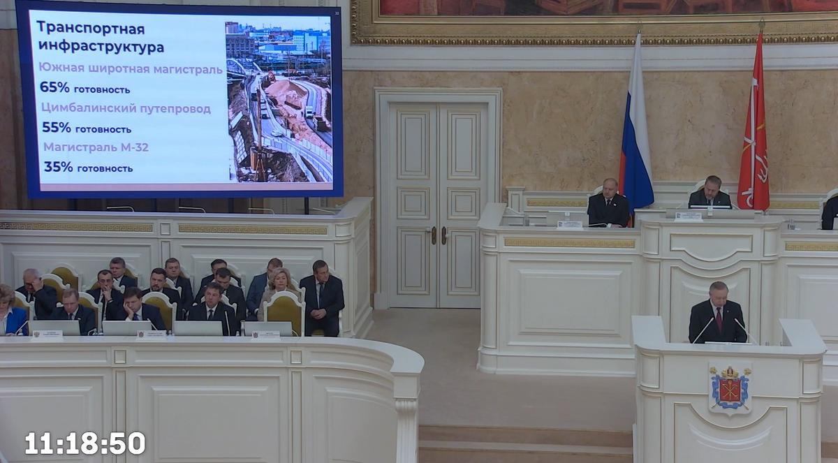 Скриншот трансляции Заксобрания Петербурга