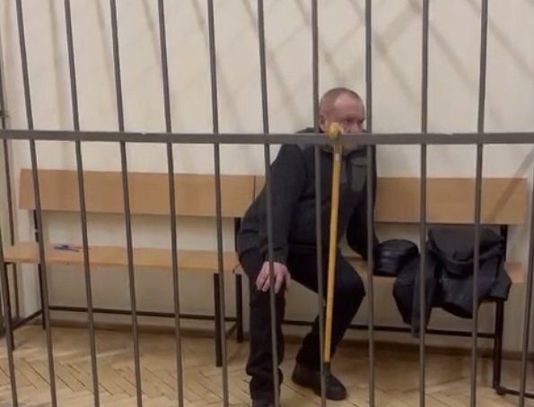 Сергей Тащилин на заседании по избранию меры пресечения 15 марта 2023 года. Скриншот видео: Объединенная пресс-служба судов Петербурга